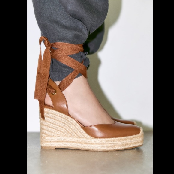 Zara lace up wedge sandals - Picture 5 of 15